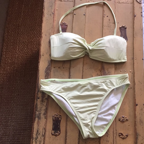 TOMMY BAHAMA SWIM LT GREEN STRAPLESS BIKINI SET S - Picture 3 of 12